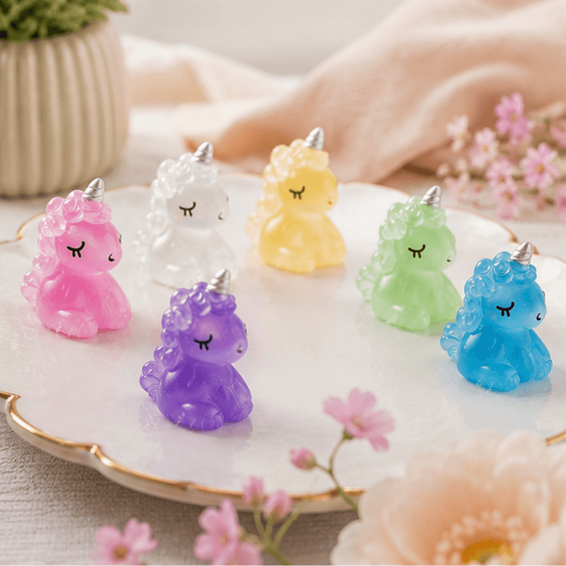 Glow-in-the-Dark Translucent Sleeping Unicorn Miniature