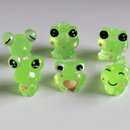 Glow-in-the-Dark Kawaii Frog Expressions Miniatures – Set of 6