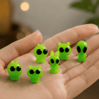 Glow-in-the-Dark Space Alien Miniatures – Set of 6