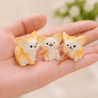 Playful Big-Eared Fox Miniatures in Cheerful Poses – Set of 3