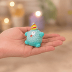 Miniature Fluffy Birthday Party Monster Figurines (Set of 5) | Colorful Desk Decor
