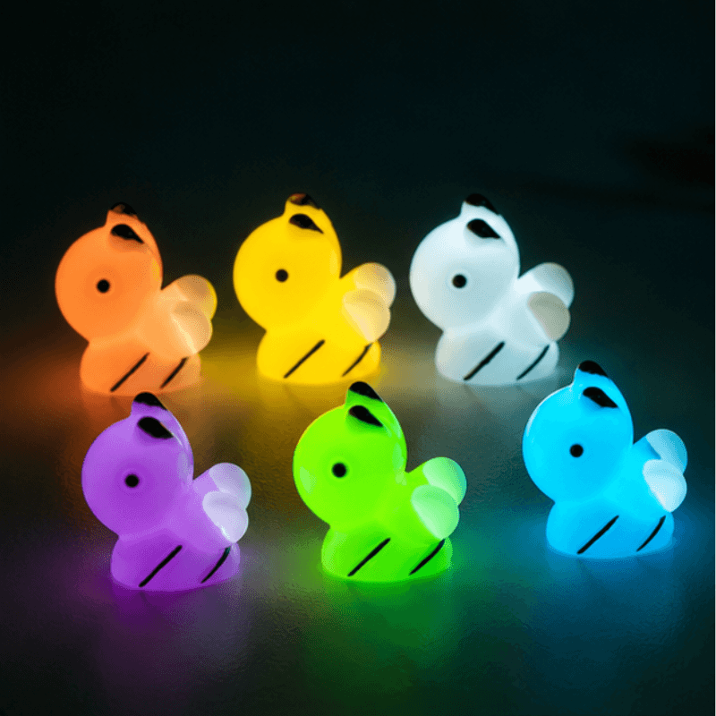 Glow-in-the-Dark Translucent Mini Honeybee Figurine (Set of 5)