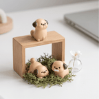 Miniature Chubby Puppy Dog Figurines (Set of 6) | Playful Mini Desk Buddies