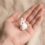 Miniature Sitting White Rabbits | DIY Terrarium & Desk Accents