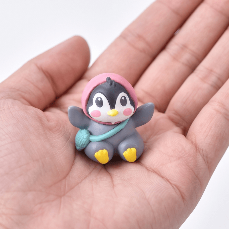 Miniature Cozy Winter Outfit Penguin Figurines (Set of 6) | Cute Desk & Shelf Decor