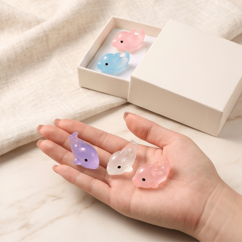 Glow-in-the-Dark Translucent Mini Dolphin Figurine