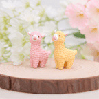Miniature Pastel Alpaca Sheep Figurines | Kawaii Desk & Planter Decor (Set of 2)