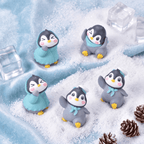 Miniature Cozy Winter Outfit Penguin Figurines (Set of 6) | Cute Desk & Shelf Decor