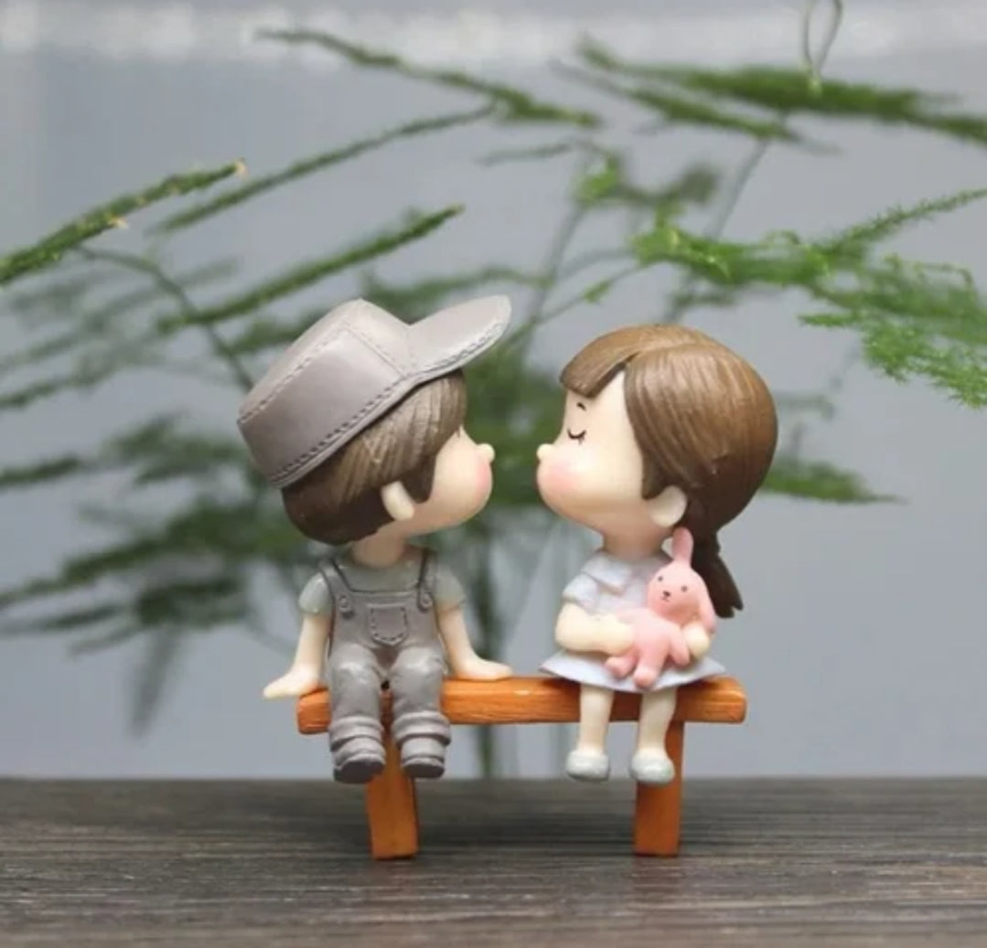 Sweet Boy & Girl Seating Miniature Set - 2 Pieces Set