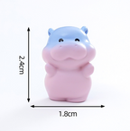 Pastel Blue-to-Pink Gradient Baby Hippo Miniatures - Set of 6