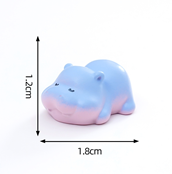 Pastel Blue-to-Pink Gradient Baby Hippo Miniatures - Set of 6