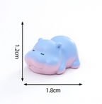 Pastel Blue-to-Pink Gradient Baby Hippo Miniatures - Set of 6