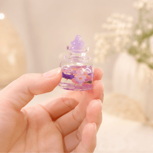 Aesthetic Miniature Perfume Bottles with Floral Lid