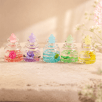 Aesthetic Miniature Perfume Bottles with Floral Lid
